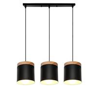Modern 3-Light Pendant Lamp Matte Black Industrial Chandelier Round Ceiling Fixture for Dining Room Hallway Stylish Suspension Lighting