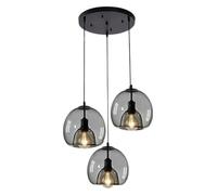 Modern 3-Light Spherical Glass Hanging Pendant Lights Industrial Modern Restaurant Ceiling Light Chandelier Compatible with bar Counter and Bedroom Lighting,Minimalist Style