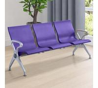 Modern 3-Seat Waiting Room Chair Airport Reception Bench Office Seating with Backrest & Armrests Stylish Steel Frame Comfortable Design for Commercial Use