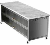 Modern 3-Tier Buffet Storage - Stylish Console Bar Table & Display Cabinet for Home, Dining Room, Kitchen nization, Commercial Workstation, Space-Saving Credenza