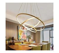Modern 3-Tier Circular LED Chandelier - Gold 3 Ring Pendant Light for Staircase, Foyer, Villa, Bedroom & Living Room - Contemporary Ceiling Fixture (Neutral Light)