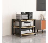 Modern 3-Tier Wooden Corner Media Stand - CD Player Storage Cabinet, Entertainment Shelf for Home, Office, Living Room, Theater - Stylish Stereo Component Display Unit