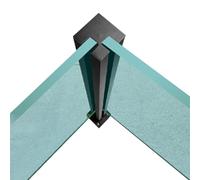 Modern 30-155cm Glass Balustrade Posts with Interior Slot Clamps Wind-Resistant Panels Stylish Gray Design for Safe Glass Railings