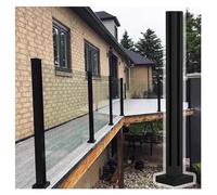 Modern 304 Stainless Steel Railing Post - Black Corner Post for Stairs Decks & Balconies 100cm - Weather-Resistant Balustrade for Safety & Style