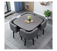 Modern 31.5" Square Round Conference Table Set with 4 Chairs Metal Legs & NonSlip Pads for Living Room Dining Room & KitchenStylish & Functional