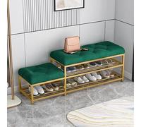 Modern 36" Green Upholstered Shoe Bench - Stylish Multi-Room nizer for Entryway & Hallway - Cushioned Storage Seat for Living Spaces