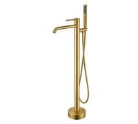 Modern 360° Rotatable Freestanding Bathtub FaucetEle Brushed Nickel Bath Mixer Tap & Sleek Shower Mixer for Contemporary Bathrooms