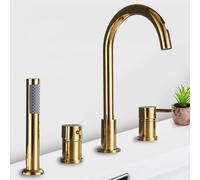 Modern 360° Rotating Black 4-Hole Bath Shower Faucet with Diverter - Sk ry Mixer Tap for Ele Bathroom Designs