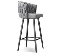 Modern 360° Swivel Barstools with Steel Legs and Footrest, Upholstered Kitchen Chairs for Bar Height Comfort