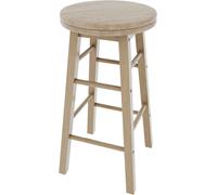 Modern 360° Swivel Breakfast Bar Stool for Kitchen Counters, Natural Wood