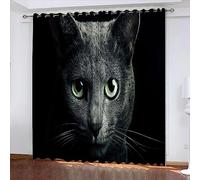 Modern 3D Cat Curtains for BedroomThermal Insulated Blackout Window Drapes 2 Panels with Grommets Privacy Protection Polyester Fabric Stylish Home Décor 2239473906851990