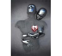 Modern 3D Metal Character Poster, 3D Art Sculpture Effect Decorative Painting, Romantic Couple Embrace Effect, Bedroom, Living Room Background Wall Poster Set, Frameless. (B 4, 30x40cm*1)