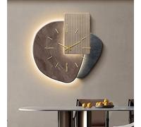 Modern 3D Moon Wall Art Decor Clock, Home Decor Wall-Mounted Clock with LED Light, Irregular Creative 3d Walls Art Decorative, Simple Arts Mural for Home Restaurant Hotel (Style 5 50x50cm/19