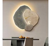 Modern 3D Moon Wall Art Decor Clock, Home Decor Wall-Mounted Clock with LED Light, Irregular Creative 3d Walls Art Decorative, Simple Arts Mural for Home Restaurant Hotel (Style 4 50x50cm/19