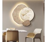 Modern 3D Moon Wall Art Decor Clock, Home Decor Wall-Mounted Clock with LED Light, Irregular Creative 3d Walls Art Decorative, Simple Arts Mural for Home Restaurant Hotel (Style 2 60x60cm/23