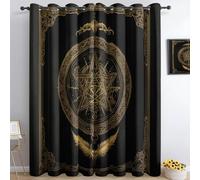 Modern 3D Pentagram Blackout Curtains 2-Pack 220x215cm Thermal Drapes for Bedroom Living Room & Kids Room Stylish Eyelet Design for Total Privacy & Energy Efficiency