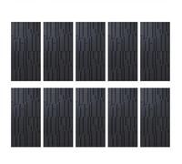 Modern 3D Wall Panels - 10 Pcs Waterproof PU Cladding Black Wood Grain Texture for Stylish Home Decor DIY Accent Wall Bathroom & Living Room Upgrade