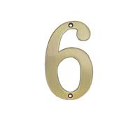 Modern 3inch 7cm Metal Houses Sign Numbers for Outside with Screws Solid Zinc Alloy, Gold/Bronze 3D Mailbox Plaque Address Plate Digits 0-9, for Yard Home Room Street Apartment Door Screw(Brown,6)