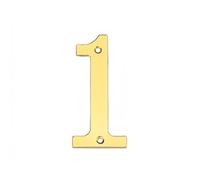 Modern 3inch 7cm Metal Houses Sign Numbers for Outside with Screws Solid Zinc Alloy, Gold/Bronze 3D Mailbox Plaque Address Plate Digits 0-9, for Yard Home Room Street Apartment Door Screw(Gold,1)