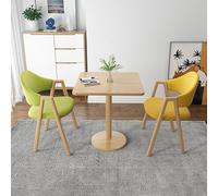 Modern 3Piece Dining Set for 2Square Table & 2 Fabric Chairs Counter Height Kitchen Table with 2 Bar Stools Stylish Yellow Design for Home & Office