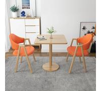 Modern 3Piece Dining Set for 2Square Table & 2 Fabric Chairs Counter Height Kitchen Table with 2 Bar Stools Stylish Yellow Design for Home & Office