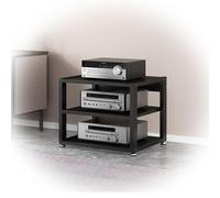 Modern 3Tier AV Stand for TV & Audio Components Open Gaming Rack Sleek Audio Tower for Home/Office Compact Design (Black 50x40x48.5 cm)