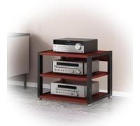 Modern 3Tier Teak AV Support Open TV Stand Compact Audio Component Cabinet for Home/Office Stereo Tower 50x40x48.5CMIdeal for Audio/Video/Theater Setup.