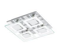 Modern 4 Light LED Ceiling Panel Glass Square Chrome GU10- LED BULBS INCLUDED