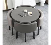 Modern 4 Person Office Conference Table Set Stylish Round/Square Business Meeting Table with 4 Chairs Perfect for Reception Dining and Negotiation Spaces