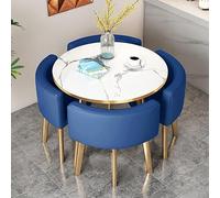 Modern 4-Piece Dining Set - Stylish Round/Square Table & Chairs Combo for Kitchen, Office, Conference Room - Ideal for Business Meetings & Dining Spaces