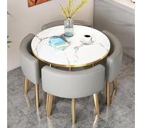 Modern 4-Piece Round Dining Set with Stylish Chairs - Perfect Furniture for Office Reception Conference Rooms Kitchen Clubs and Business Meetings.