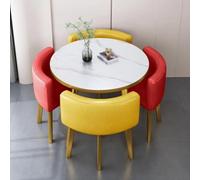 Modern 4 Piece Square Kitchen Dining Table Set Space Saving Minimalist Furniture for Small Spaces Ideal for Coffee Meetings and Family Meals W90cm