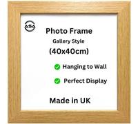 Modern 40x40cm Oak Photo Frame - 40x40 Oak Photo Frame- Stylish Square Frame for Photos, Prints & Artwork Natural Oak Finish, Easy to Hang