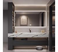 Modern 48" Floating Bathroom Vanity with Sink & LED Smart Mirror CabinetStylish Grey Storage Solution for Contemporary Bathrooms