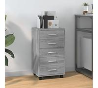 Modern 5-Drawer Rolling Storage Cabinet Engineered Wood Dresser for Home Office Smooth Finish Space-Saving Furniture for nizing and Decluttering