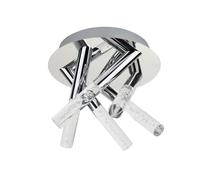 Modern 5 LED Semi Flush Bathroom Ceiling Light BubbLED Acrylic And Chrome Rods