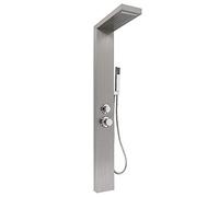 Modern 5-Mode Polished Stainless Steel Shower Panel System - Wall-Mounted Column with Sprayer, Luxury Bathroom Solution, Compact 7x20x140 cm Design