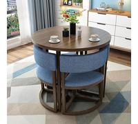 Modern 5-Piece Dining Table Set for 4 Round 80cm Breakfast Table with Soft-Cushioned Chairs Ideal for Apartments Offices Study Rooms and Balconies.