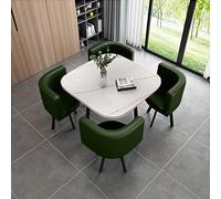 Modern 5-Piece Round Dining Table Set - Space-Saving Furniture for Small Apartments Kitchens & Dining Rooms - Stylish Reception Table & Chair Combo (31" Diameter)