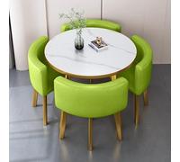 Modern 5-Piece Round Dining Table Set - Space-Saving Furniture for Small Apartments Kitchens & Dining Rooms Includes Table & Chairs (80cm/31inch) - Stylish Reception Set