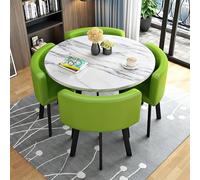 Modern 5-Piece Round Dining Table Set with Chairs Space-Saving Furniture for Small Apartments Kitchens & Dining Rooms Compact Design (80cm/31inch)