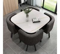 Modern 5-Piece Round Dining Table Set with Chairs - Space-Saving Furniture for Small Apartments Kitchens & Dining Rooms Compact Design (31 inch M)