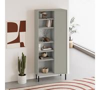 Modern 5 Tier Curved Ash Green Bookshelf Storage Unit