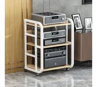 Modern 5 Tier Media Storage Cabinet AV Stand for Audio Video Components Stylish Stereo Rack for Record Players Games DVD and Electronics nization