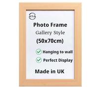 Modern 50x70cm Photo Frame Picture Frames - 50x70cm Frame with Safe Perspex Front & Wall Mounting - Home Decoration Wooden Frame Poster Frames Black White Oak (Oak)