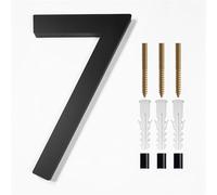 Modern 5inch 125mm Floating Black Letter A-C Digits 0-9, House Numbers for Outside Acrylic, Mailbox Number Plaque Address Plate Houses Sign, for Yard Home Street Apartment Exterior Screw(7)