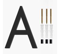 Modern 5inch125mm Plaque Address Big Modern Door Floating House Numbers for Outside, Acrylic Digits 0-9 Alphabet A-C Mailbox Number Sign Black, in Home Outdoor Yard Home Street Apartment Screw(A)