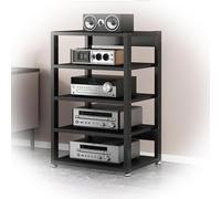 Modern 5Tier Audio Tower StandStylish TV Console for Home/Office Open Space for Gaming & Stereo Components Black50x40x90 cm Elegant Storage Solution