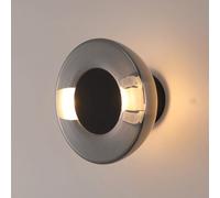 Modern 5W LED Round Wall Sconce - Smoky Gray Glass Lamp Minimalist Creative Home Decor Mouth-Blown for Bedroom Living Room Hallway 3000K Warm Light