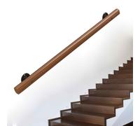 Modern 6.6FT Solid Wood Stair Railing for Indoor Stairs Wall-Mounted Banister Support Handle Stylish il for Safety and Stability